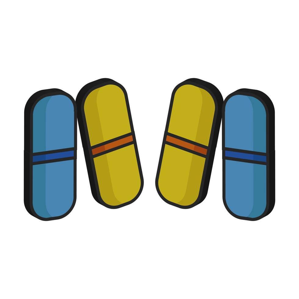 Pills illustrated on a white background vector