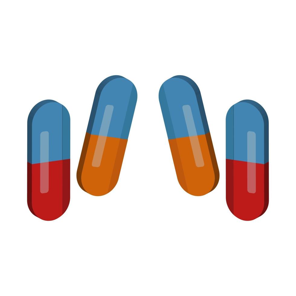 Pills illustrated on a white background vector