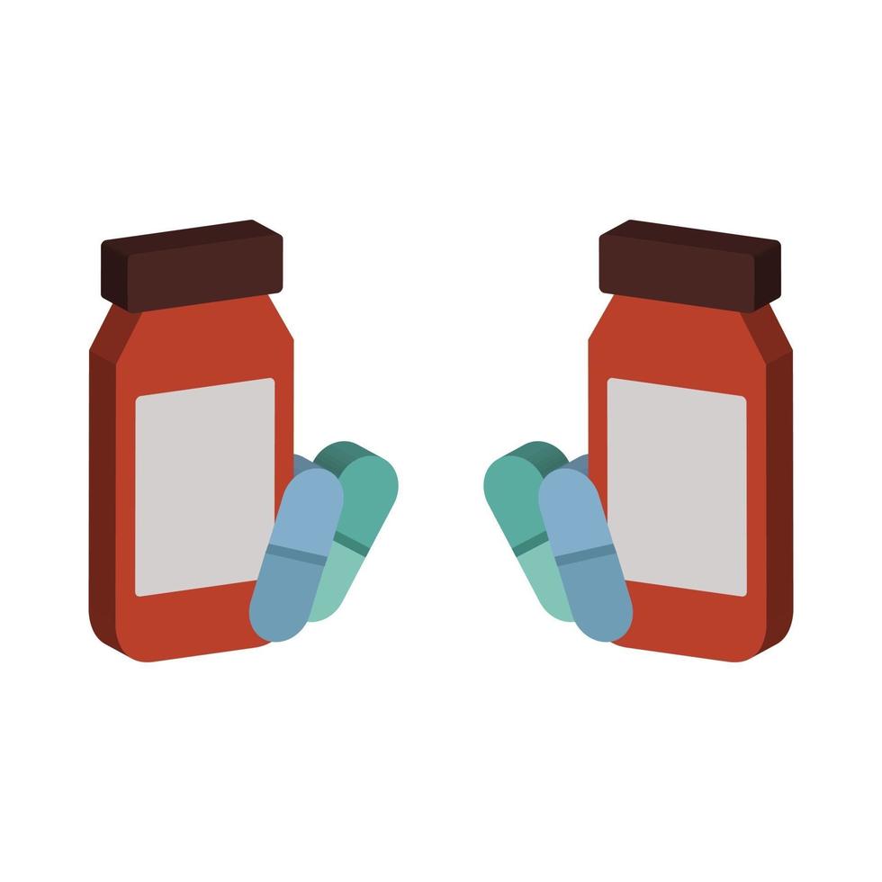 Pills illustrated on a white background vector