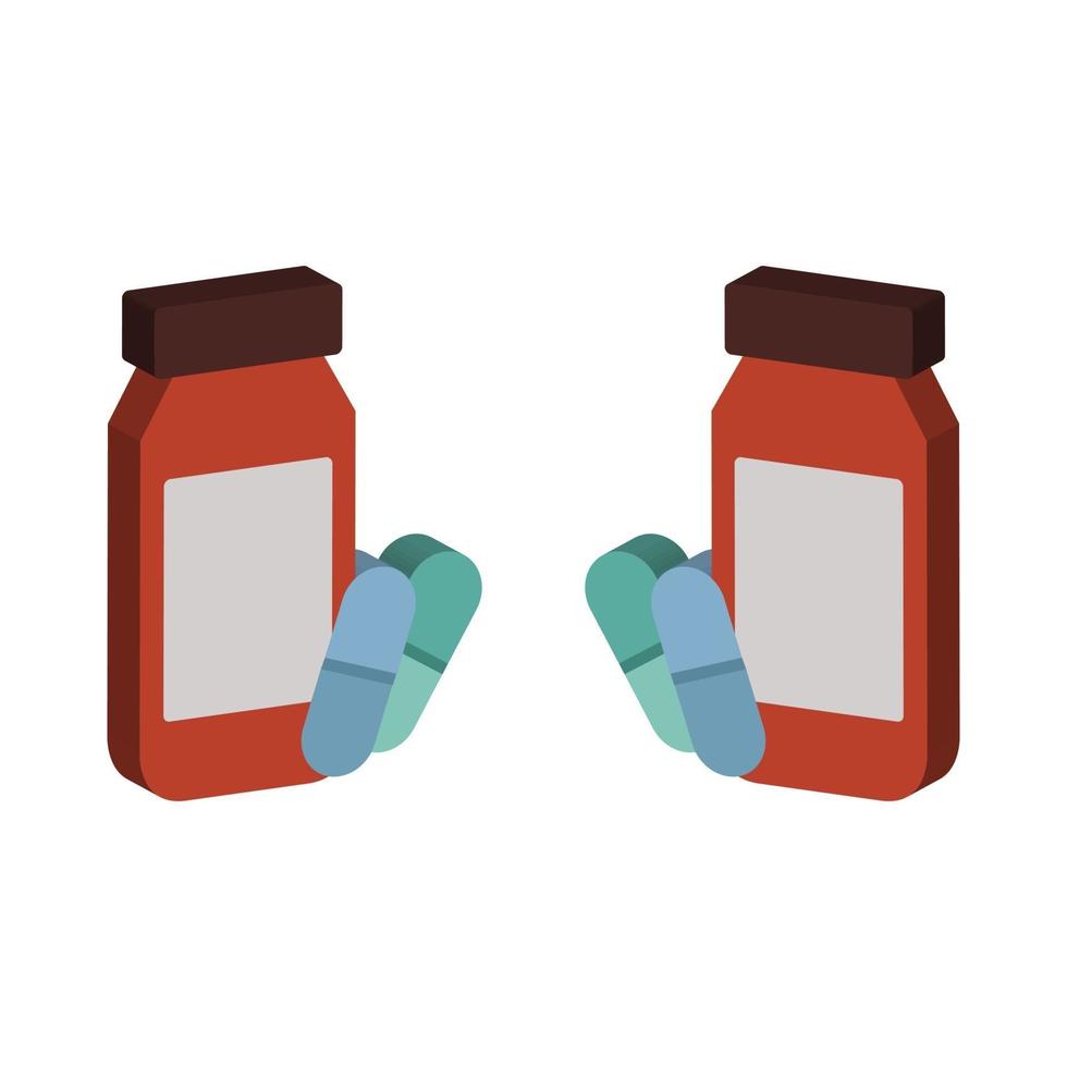 Pills illustrated on a white background vector