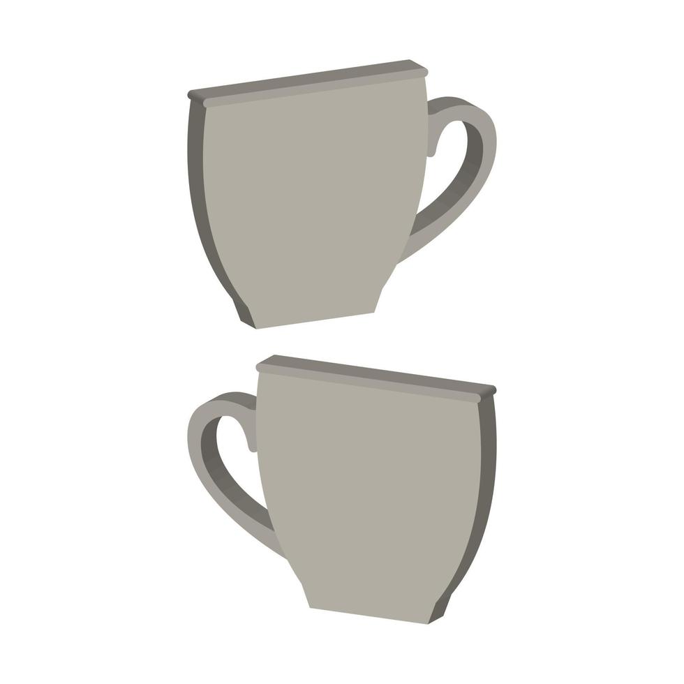 taza de café ilustrada sobre fondo blanco vector