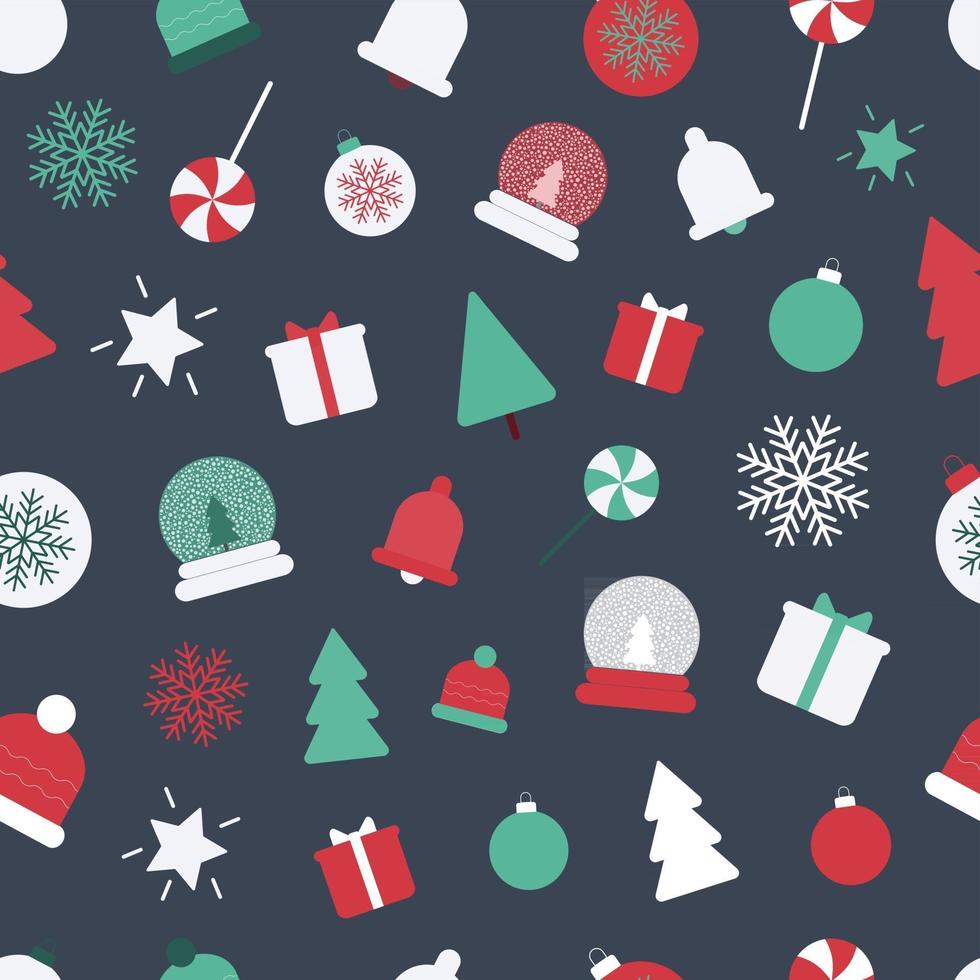 Christmas Ornaments Seamless Repeat Vector Pattern