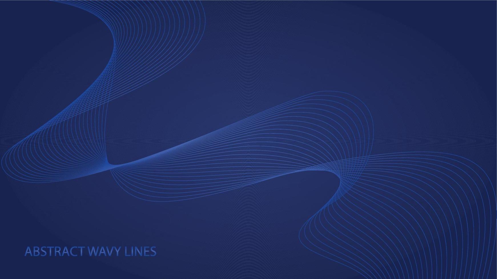Fondo azul elegante abstracto con ondas de línea fluida vector