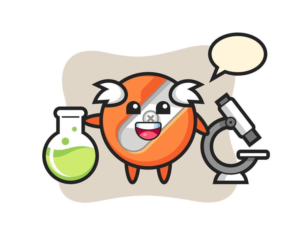 Mascot character of pencil sharpener as a scientist vector