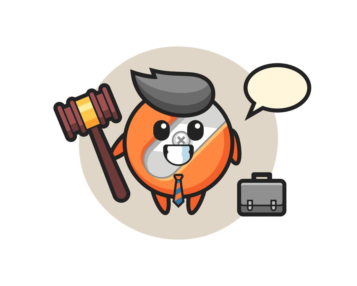 Illustration of pencil sharpener mascot as a lawyer vector