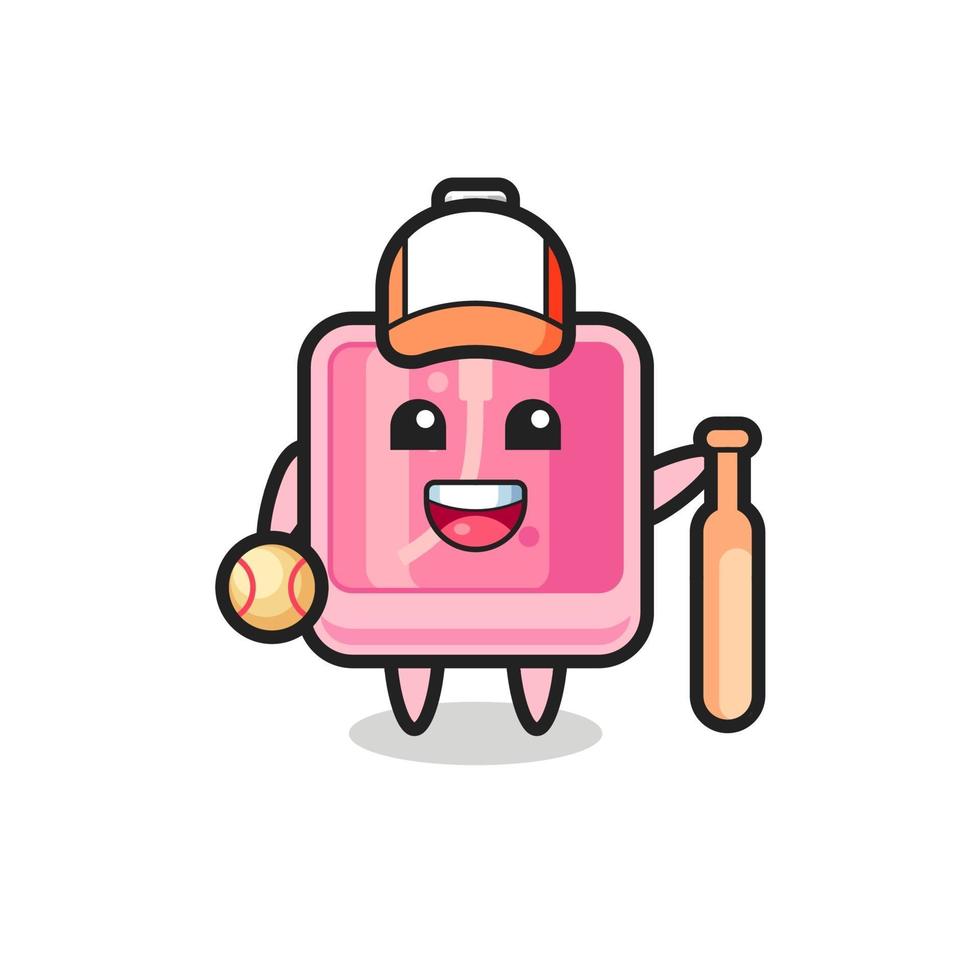 personaje de dibujos animados de perfume como jugador de beisbol vector