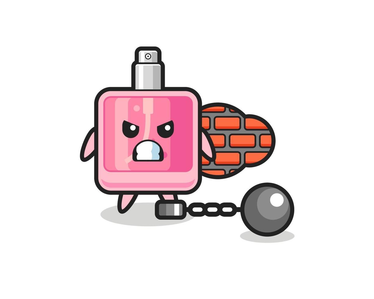 mascota de personaje de perfume como prisionero vector