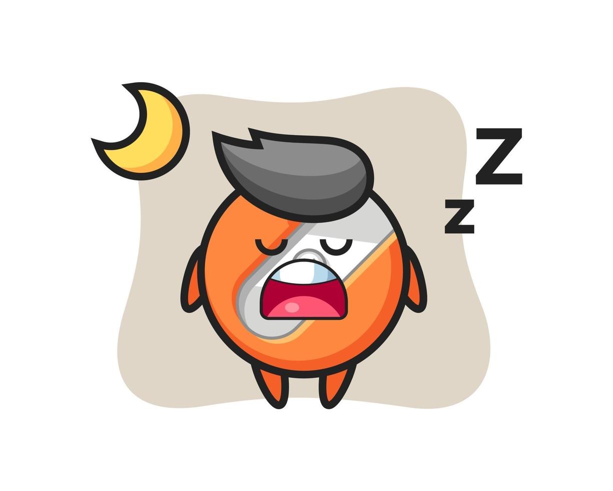 ilustración de personaje de sacapuntas durmiendo por la noche vector