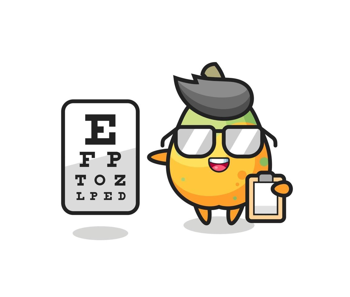 Illustration of papaya mascot as an ophthalmology vector