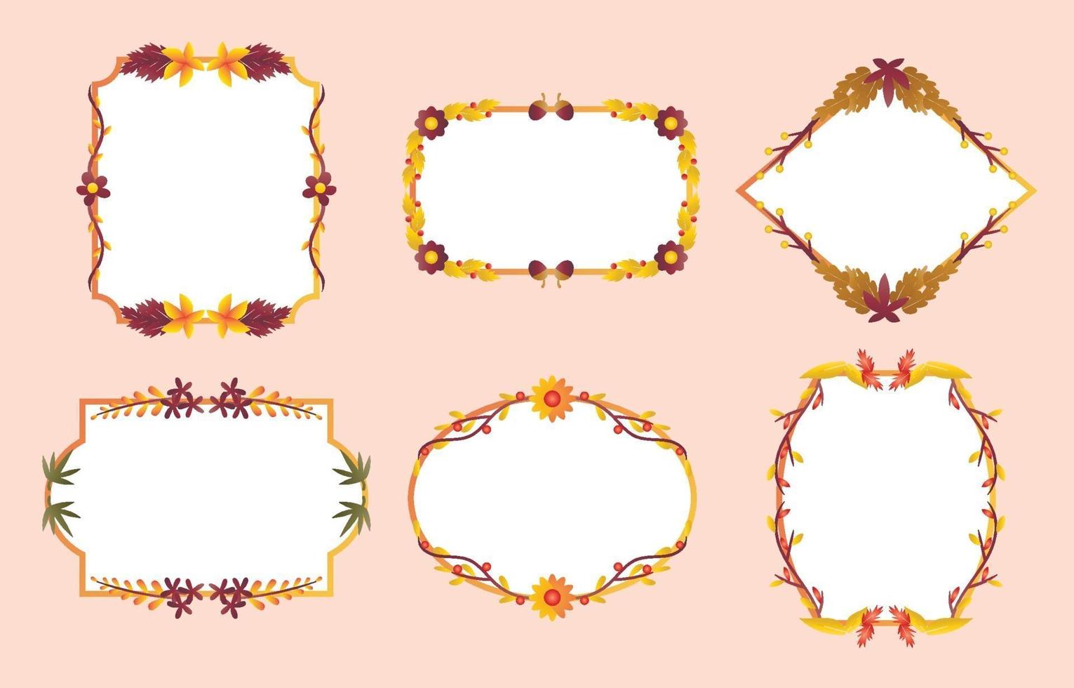 Autumn Flowers and Floral Frames vector