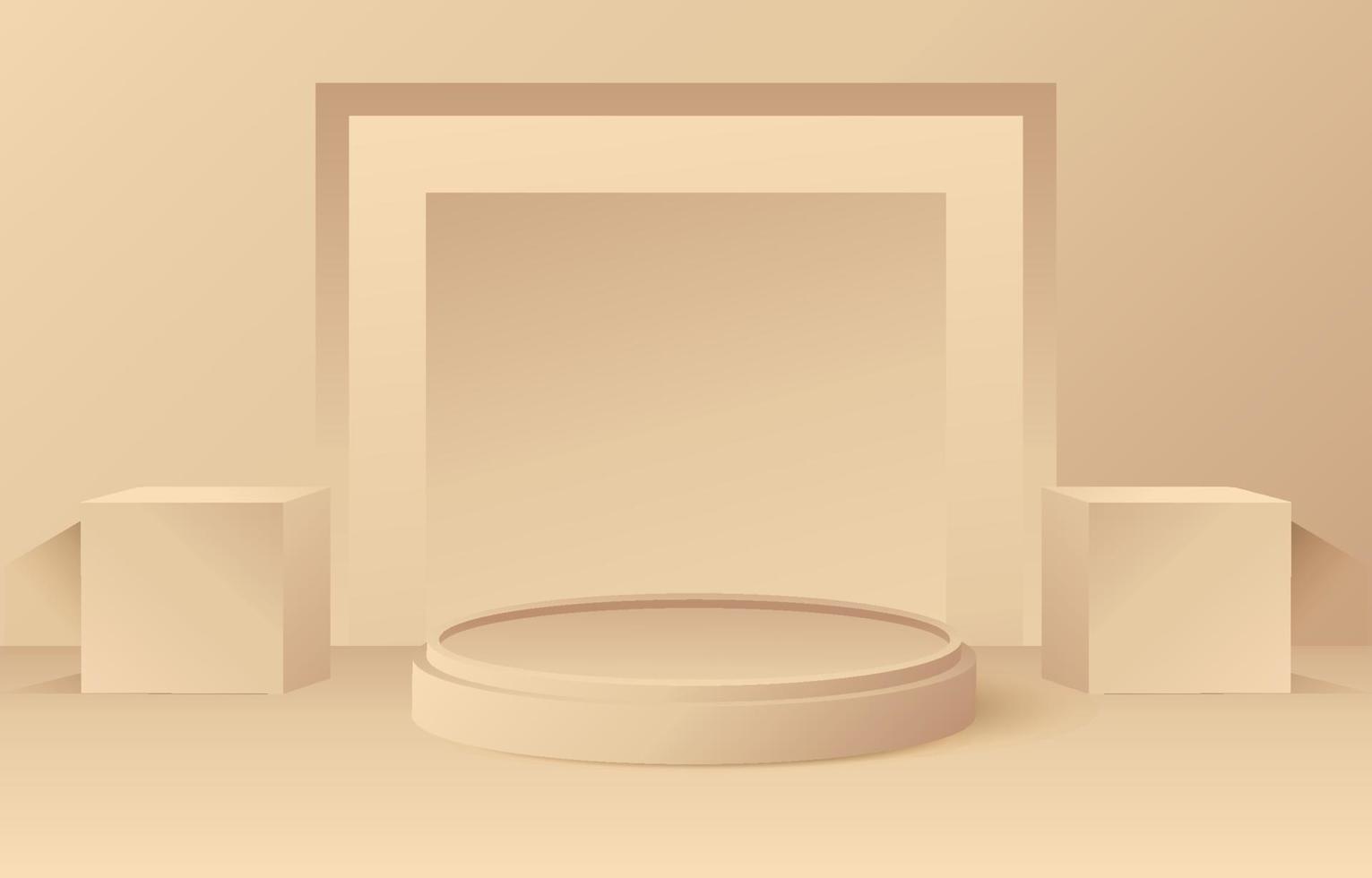 fondo de objetos 3d beige vector