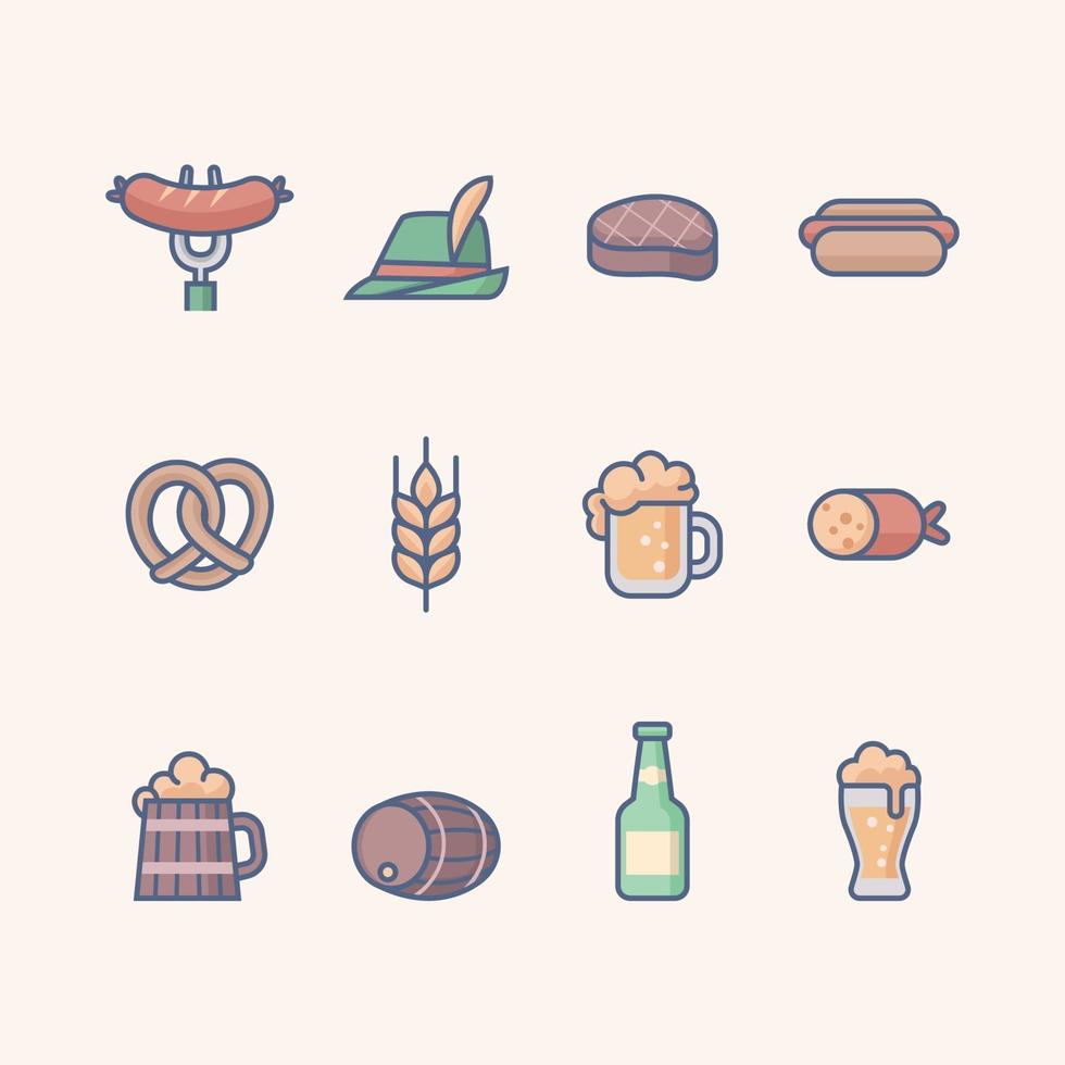 Set of Oktoberfest Icon vector