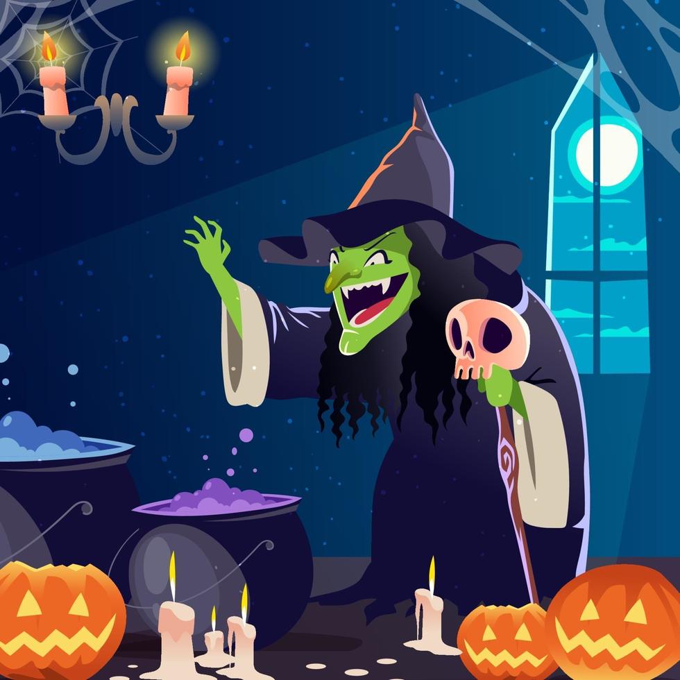 Halloween Scary Witch vector