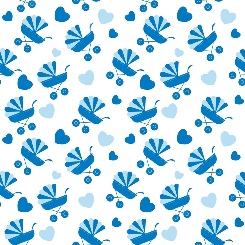 Seamless baby carriages pattern. vector background