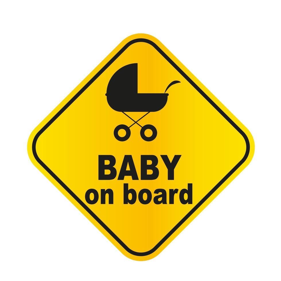 Boy Baby On Board. Vector Illustration. Bébé À Bord. Baby On Board Sign.  Signe De Voiture. Boy On Sticker Board. Baby On Board Sticker. Panneau  D'avertissement. Bébé À Bord Decal. Bébé Aimant