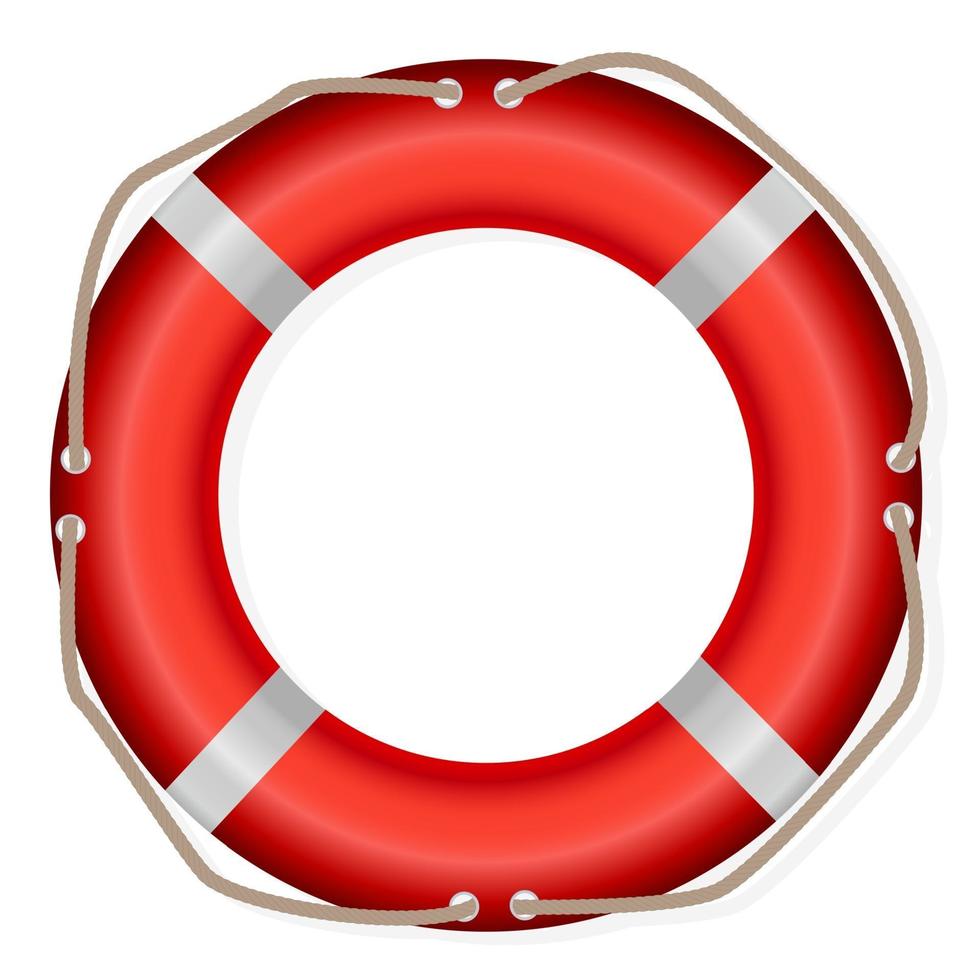 Life Buoy, Isolated On White Background, Vector Illustration