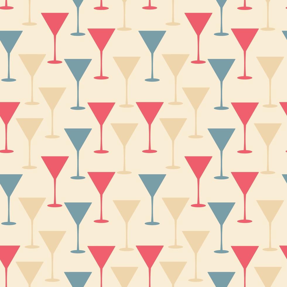 martini glass seamless pattern vector illustration