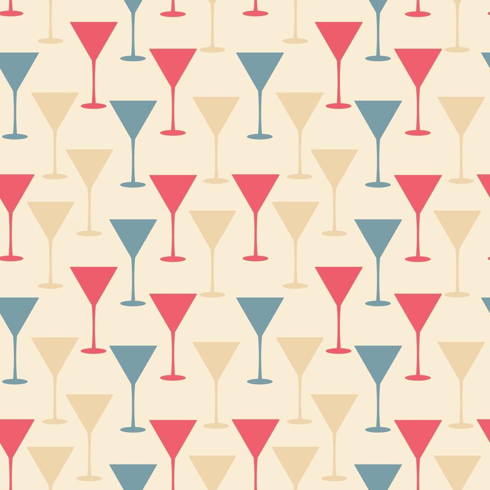 martini glass seamless pattern vector illustration