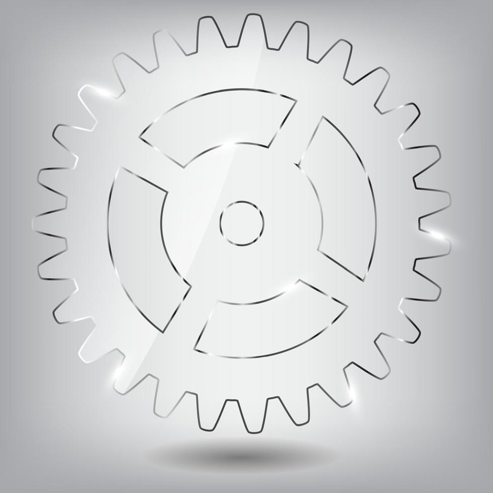 Glass gear vector illustration