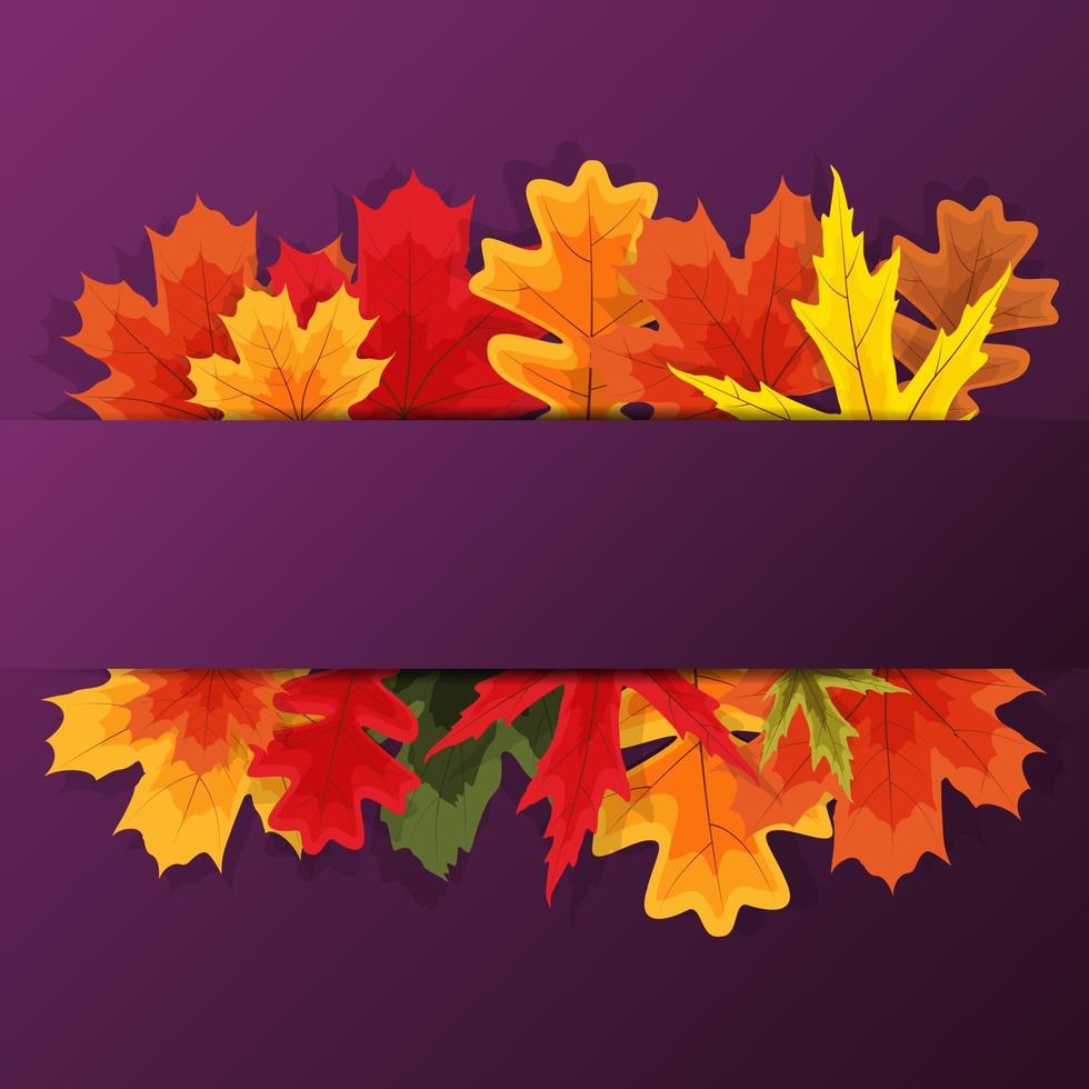 Autumn Natural Leaves Background. Vector Illustration