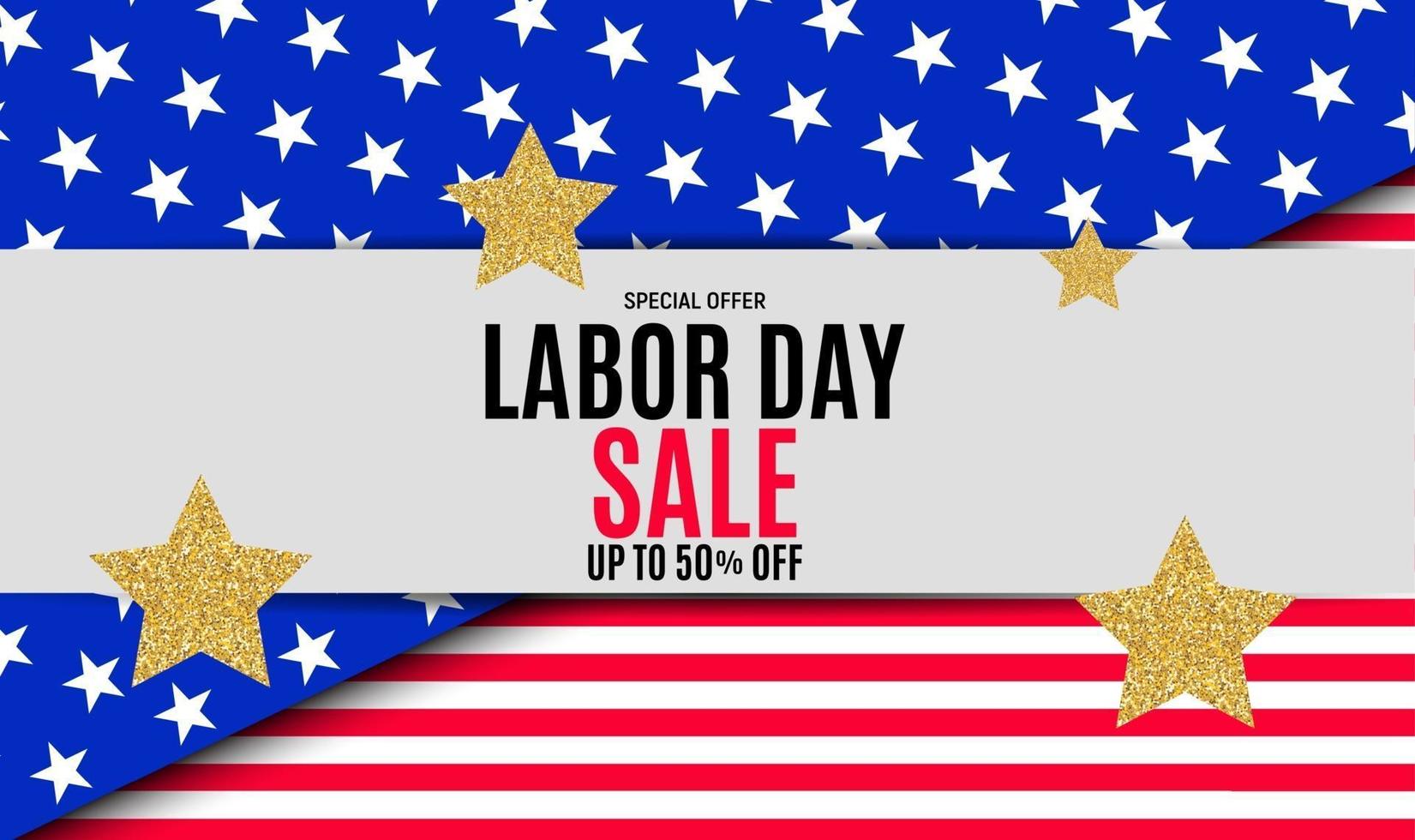 Happy USA Labor Day Sale poster background. Vector illustration