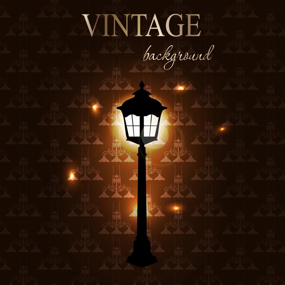 Vintage background with lantern vector illustration