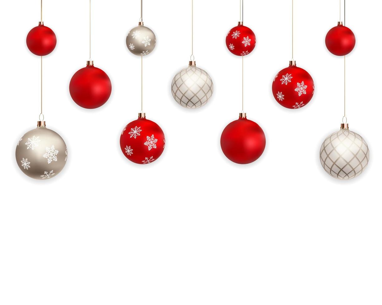 3d Christmas balls for holiday new year design on white background vector