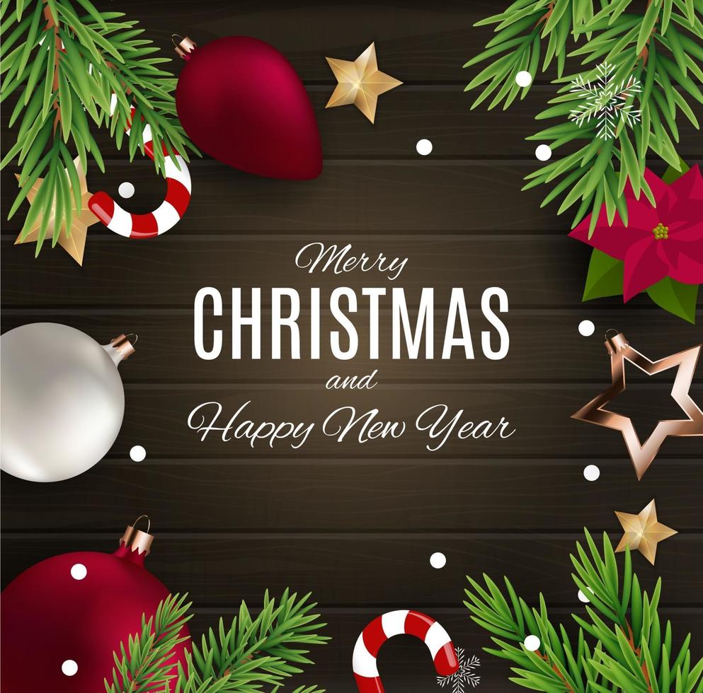 Merry Christmas and Happy New Year posters. Vector illustration