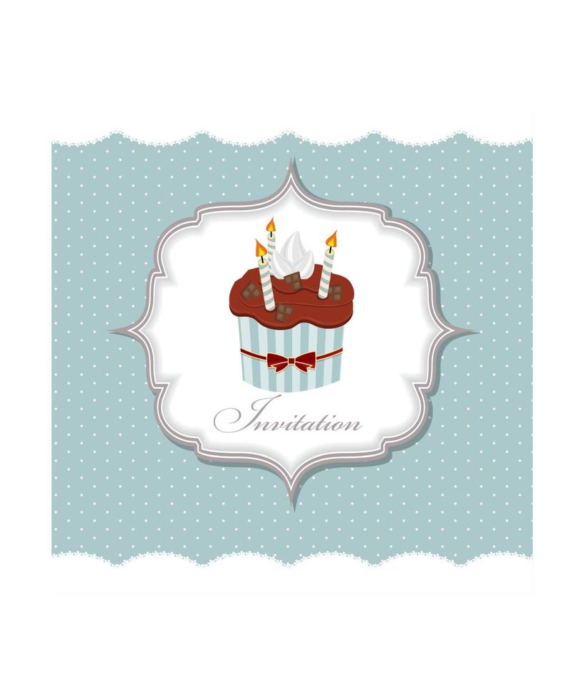 Cupcake invitation card vector illustration