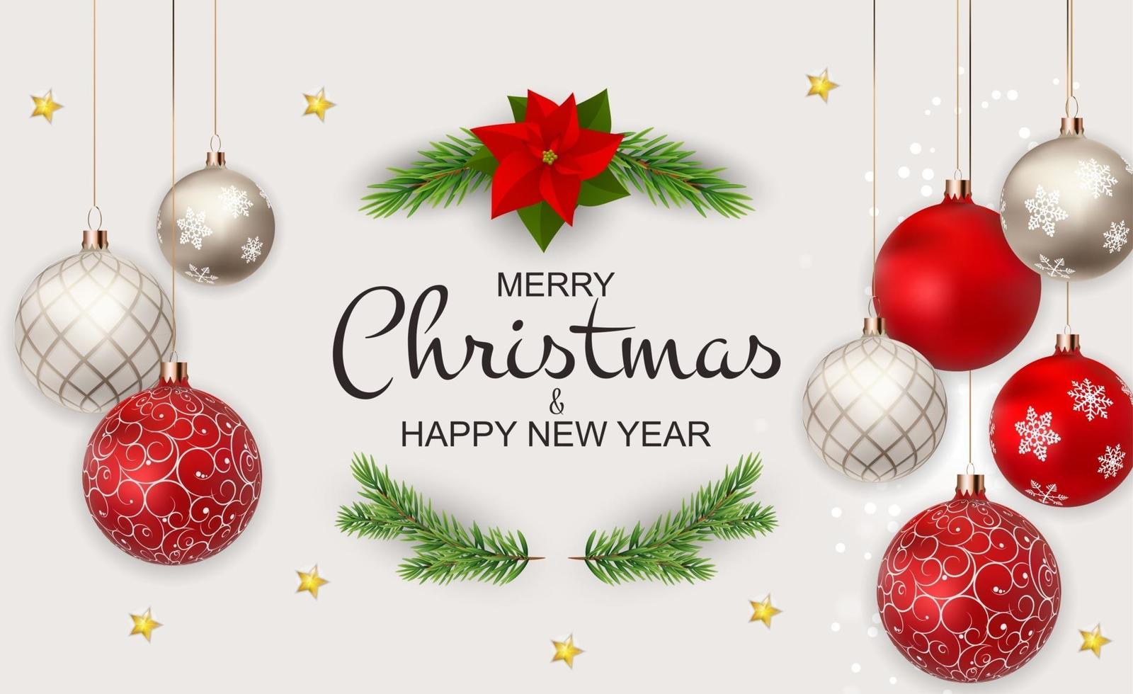 Merry Christmas and New Year Background. Vector Illustration