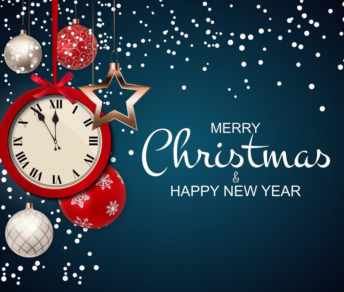 Merry Christmas and New Year Background. Vector Illustration