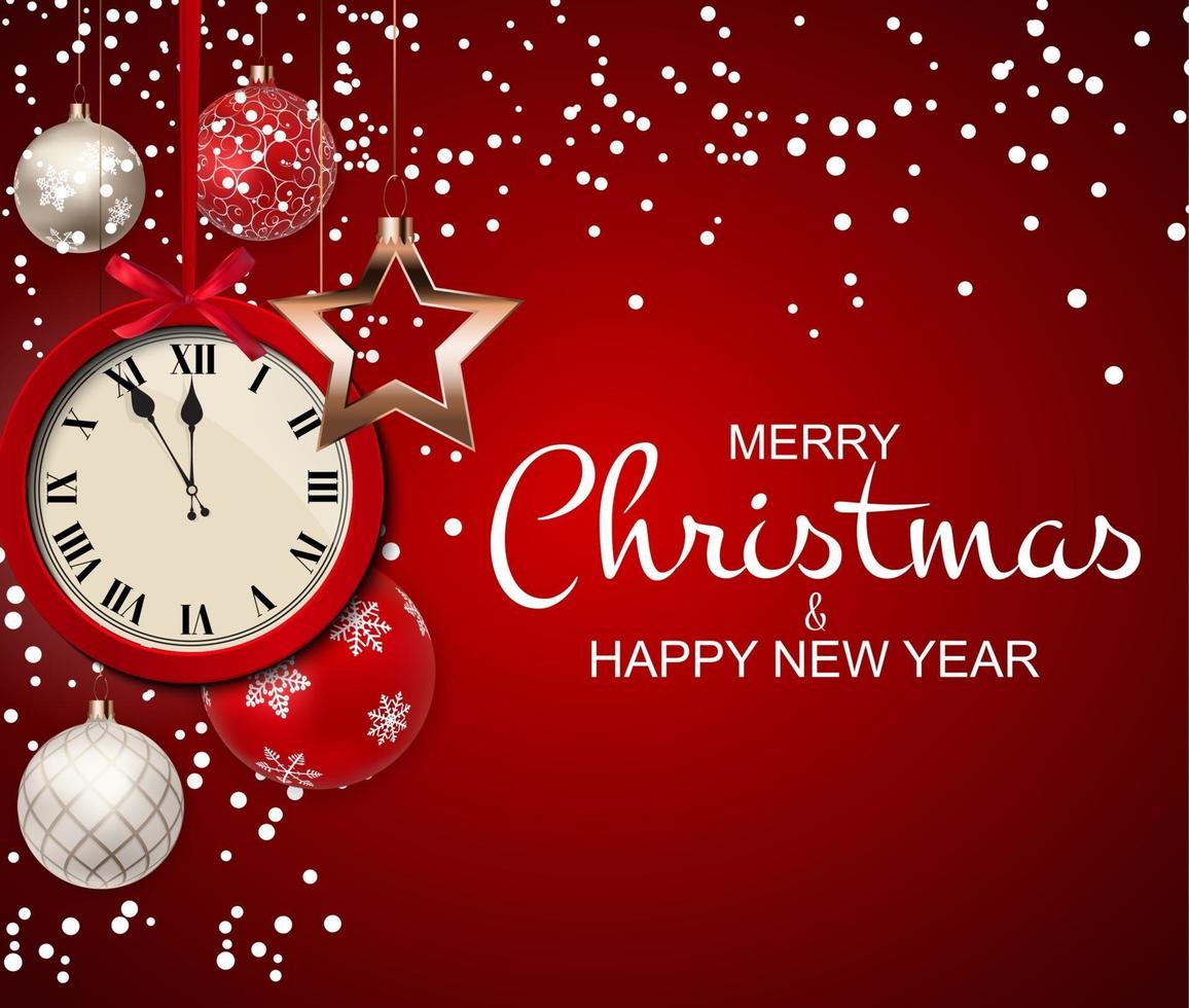 Merry Christmas and New Year Background. Vector Illustration