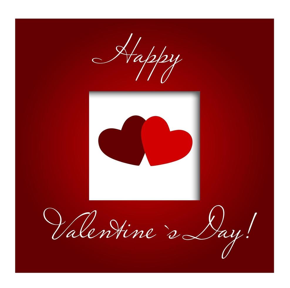 Valentines day heart background, vector illustration