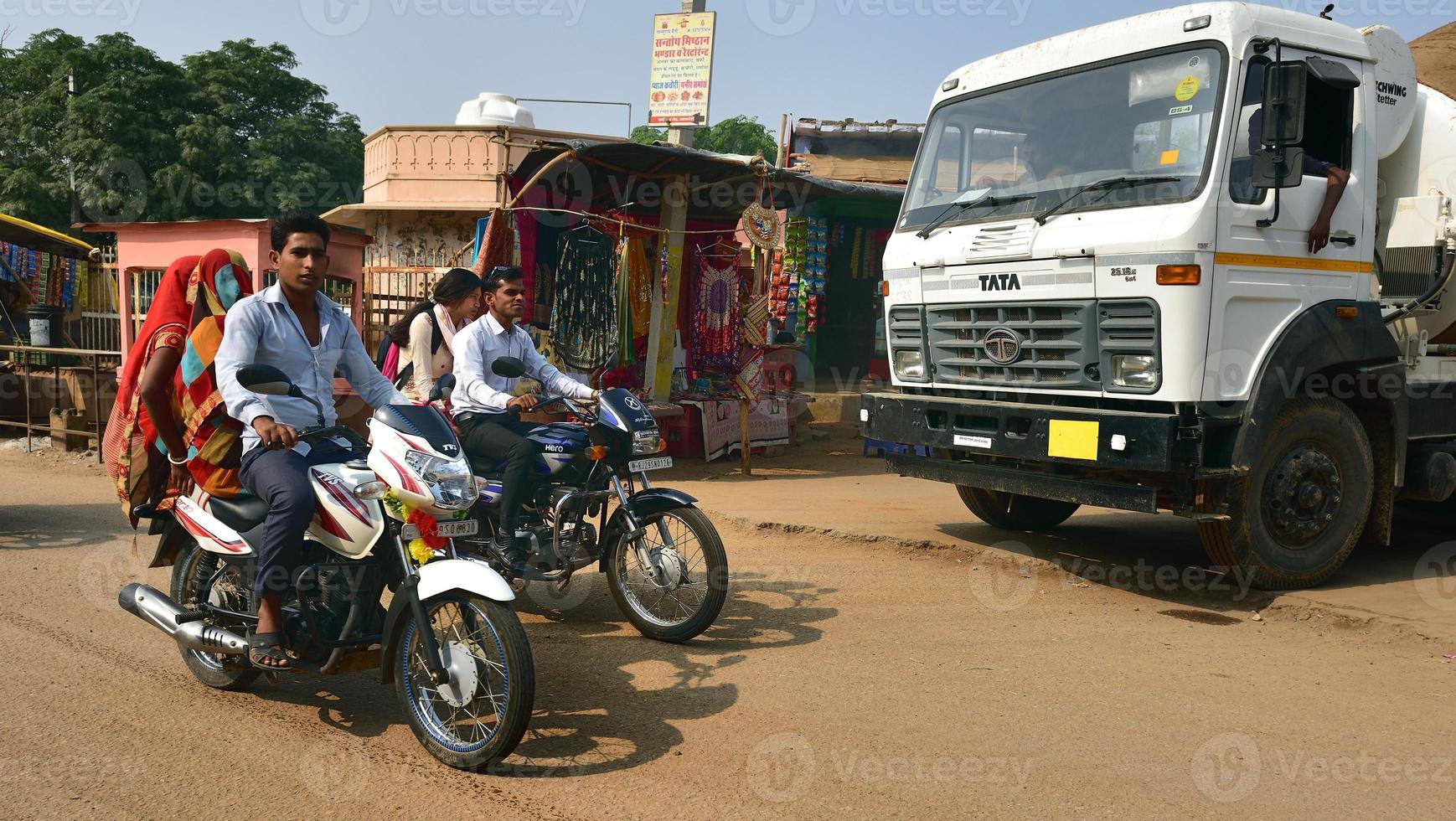 Families on their motorbikes photo