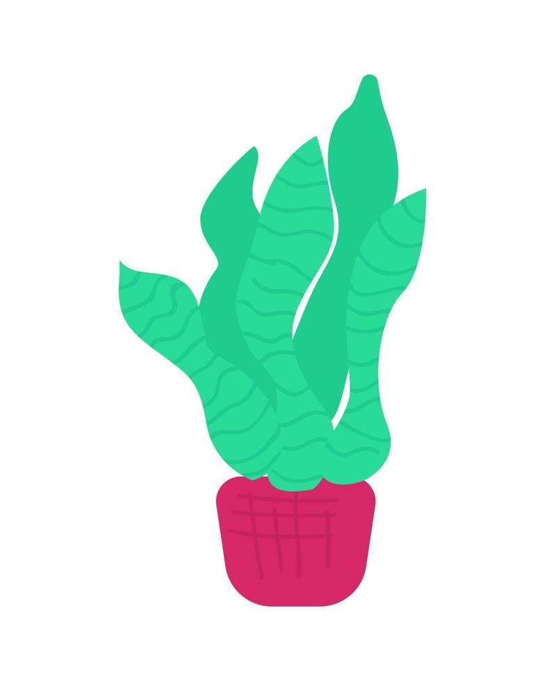 Bird nest fern plant semi flat color vector object