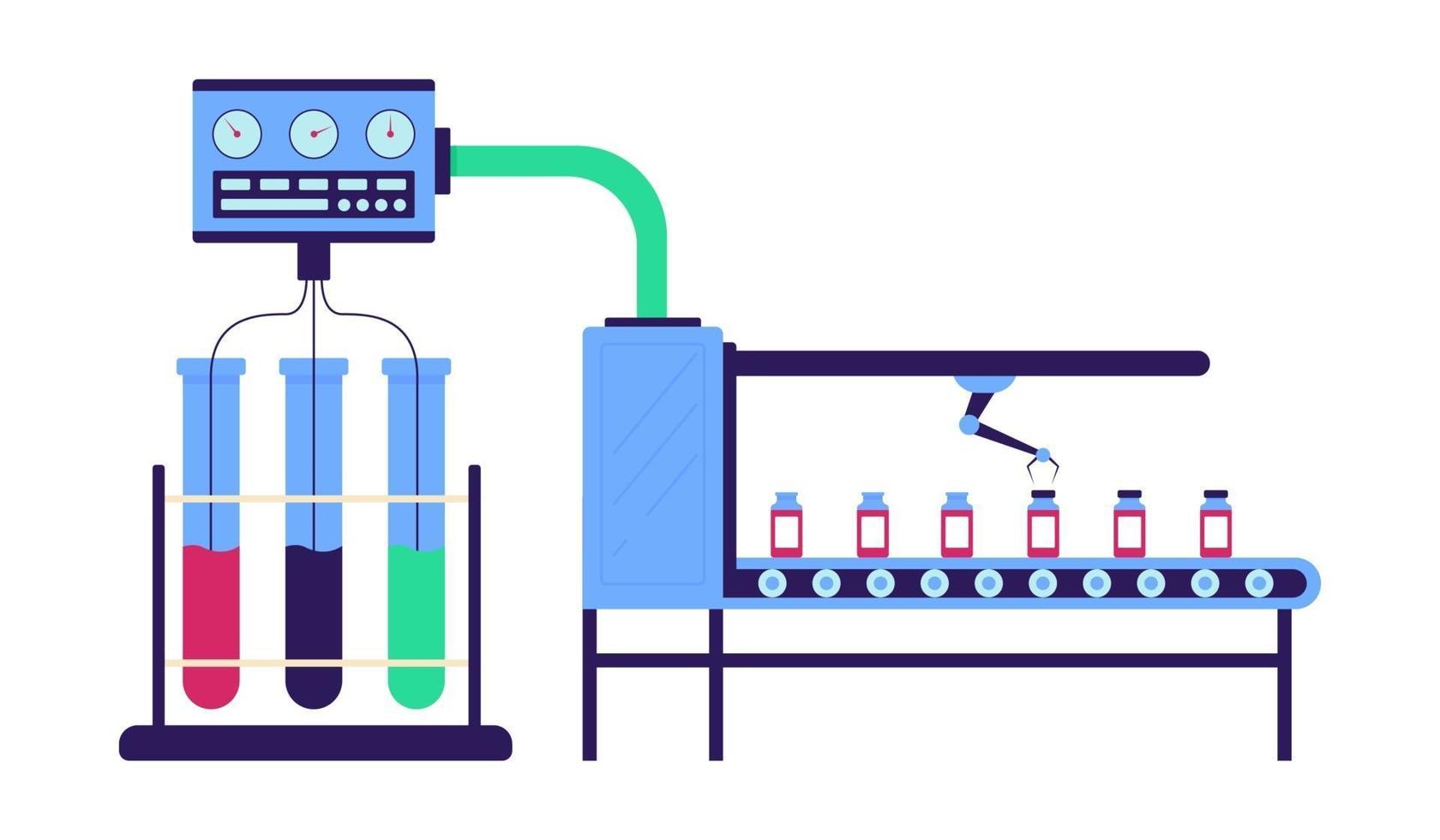 laboratorio para la producción de vacunas concepto plano ilustración vectorial vector