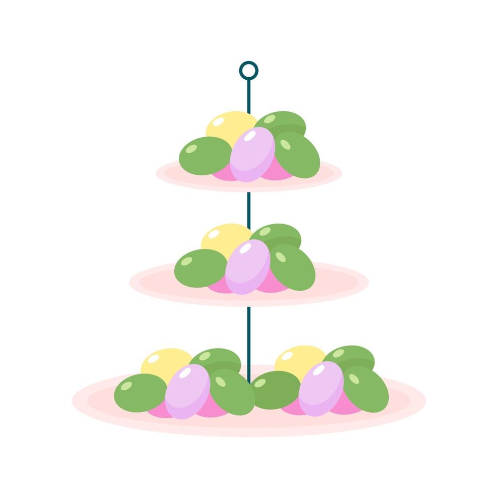 Chocolate easter eggs semi flat color vector object