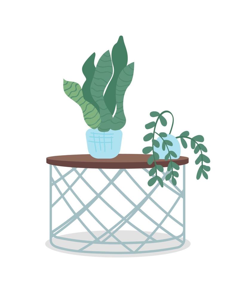 Placing houseplants on table semi flat color vector object