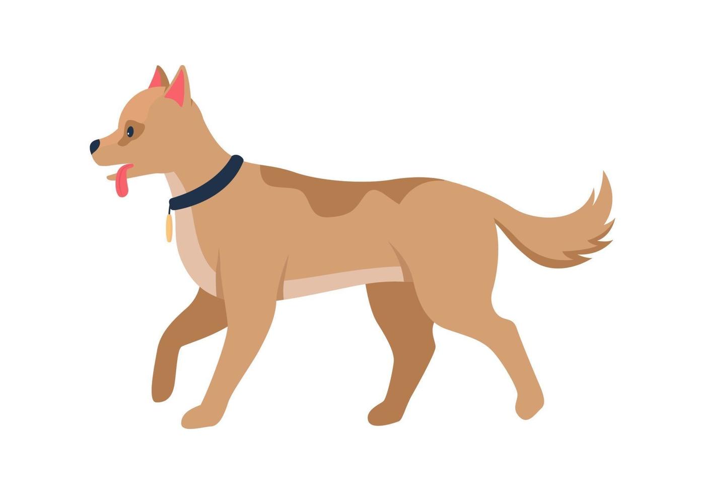 raza de perro para la caza carácter vectorial de color semi plano vector