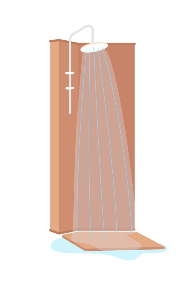 Shower cabin semi flat color vector object