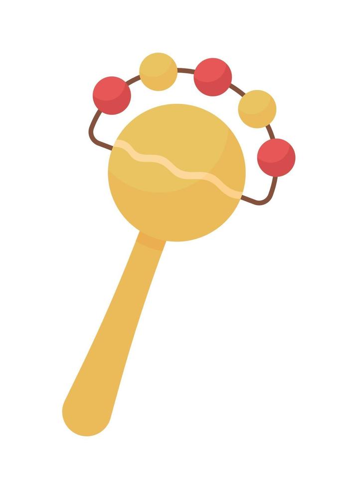 Baby rattle toy semi flat color vector object