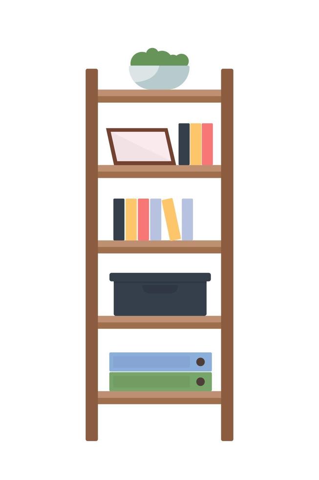 Office shelving semi flat color vector object