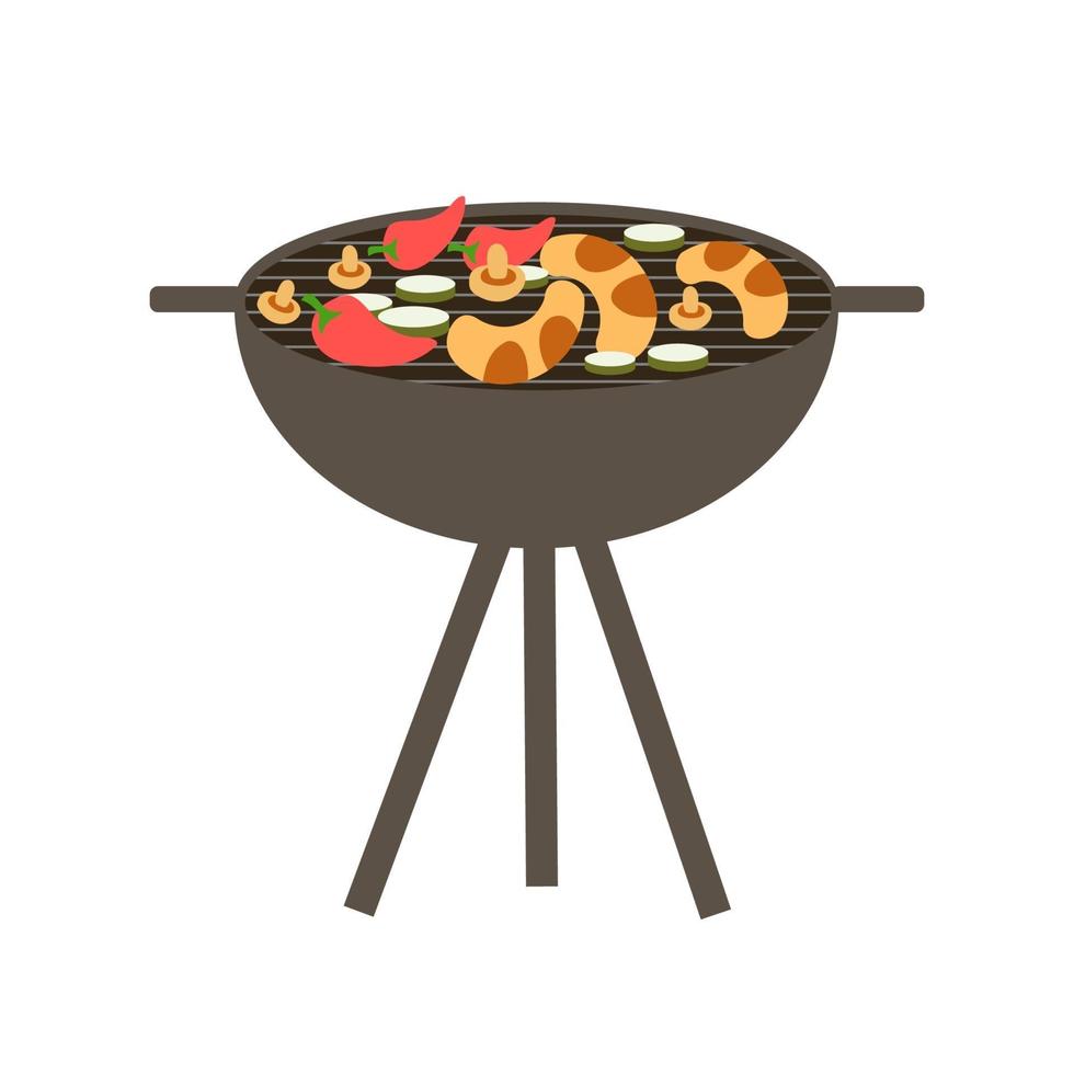 Barbecue grill semi flat color vector object