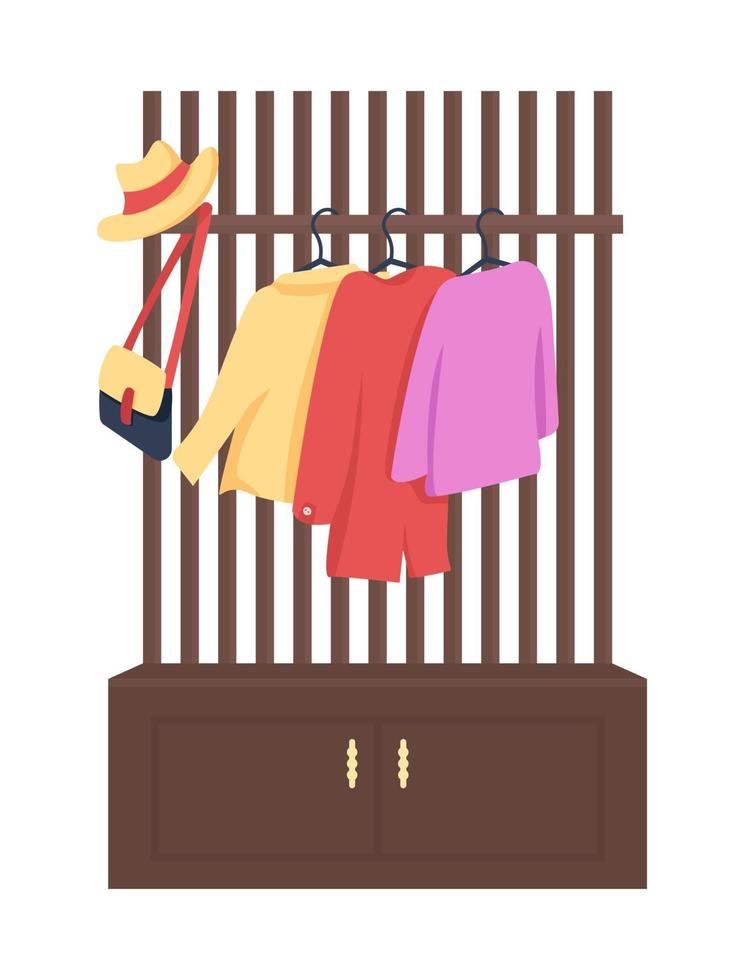 Coat hangers for hallway semi flat color vector object