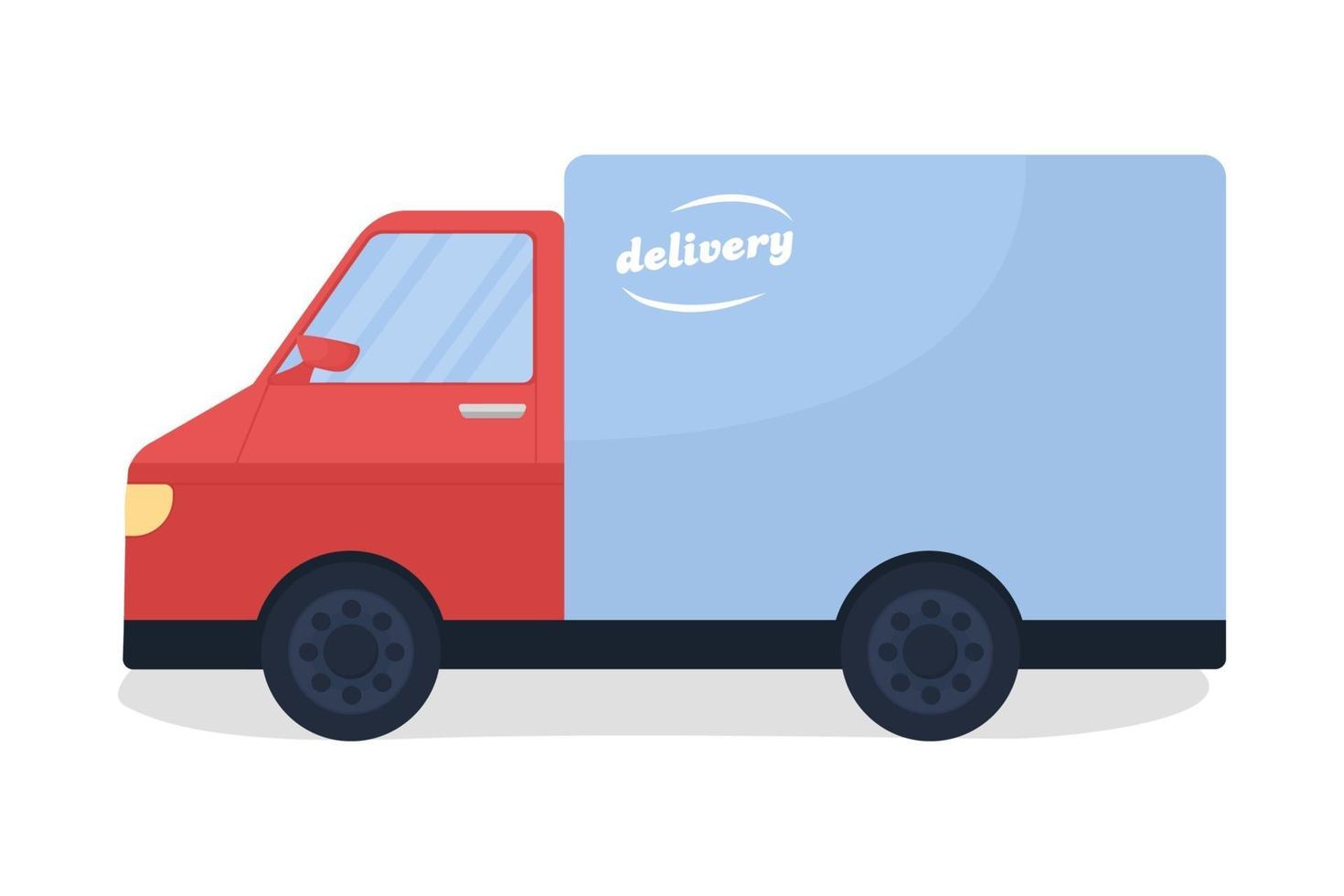 Delivery van semi flat color vector object
