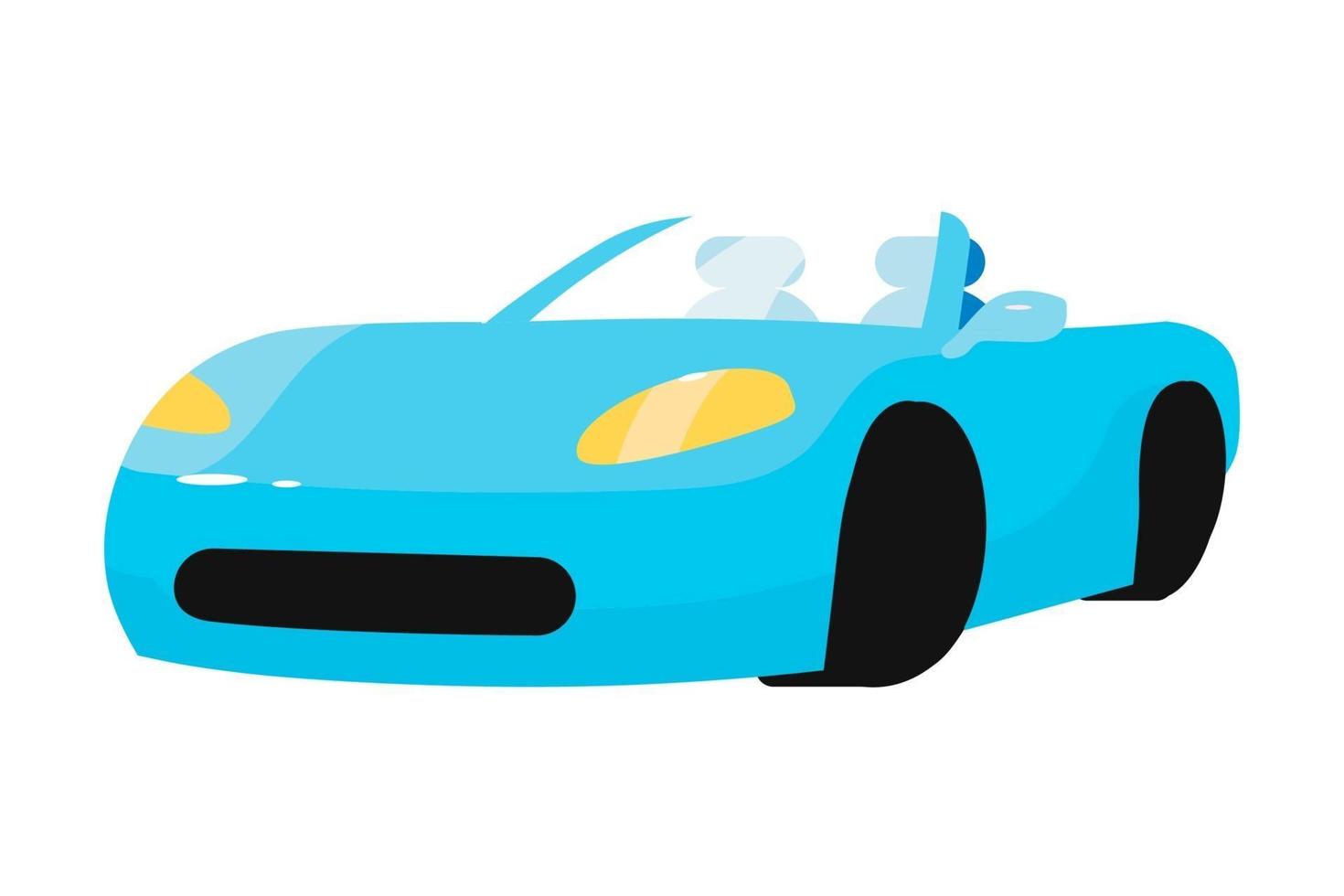 objeto de vector de color semi plano de coche azul de lujo