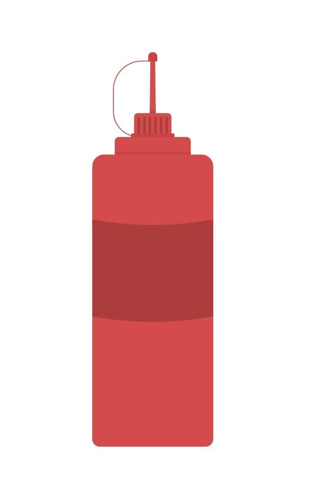 Ketchup bottle semi flat color vector object