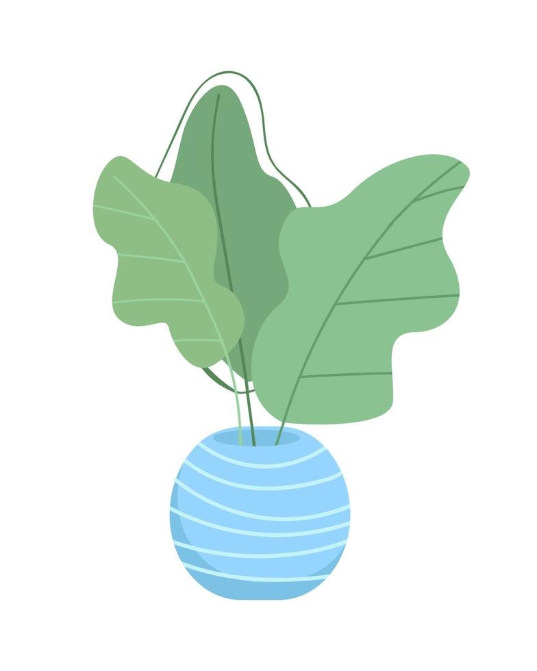 Houseplant in blue pot semi flat color vector object