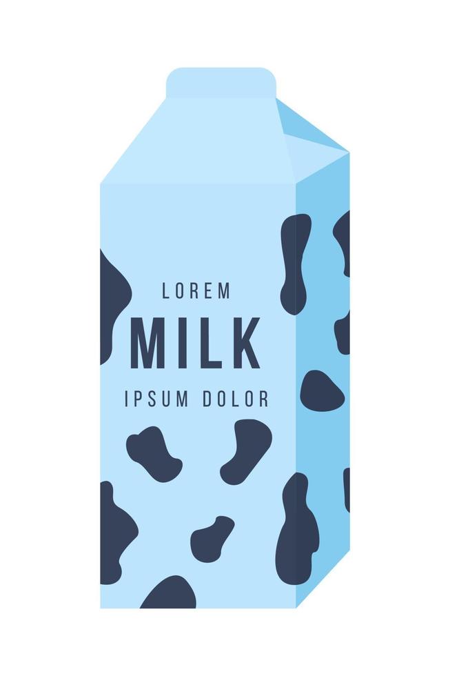 Cow milk carton semi flat color vector object