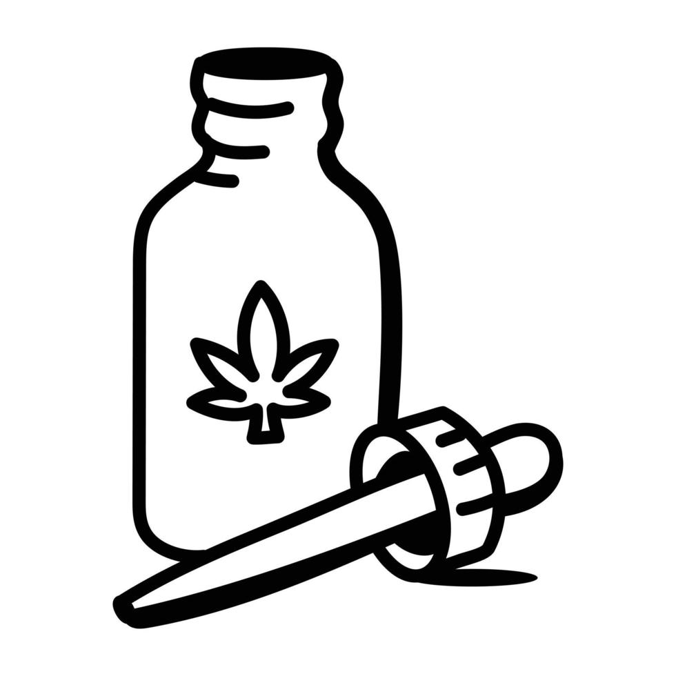 Cbd Oil and Dropper vector